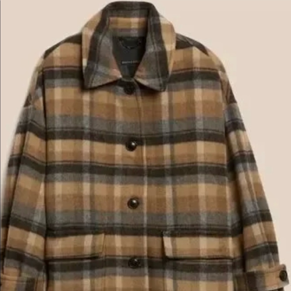 Banana Republic Plaid wool coat